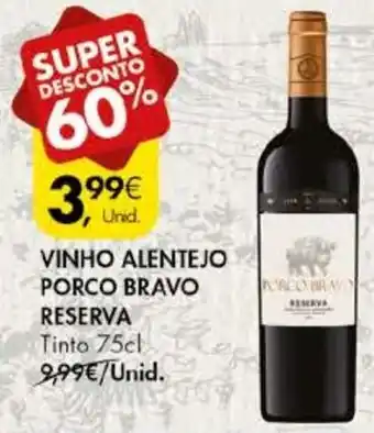 Pingo Doce Vinho Alentejo Porco Bravo Reserva 75cl promoção
