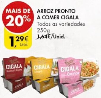 Pingo Doce Arroz Pronto a Comer Cigala 250g promoção
