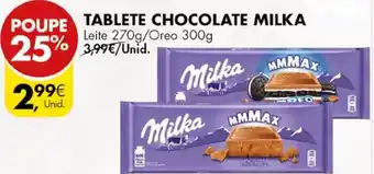Pingo Doce Tablete Chocolate Milka 270g / 300g promoção