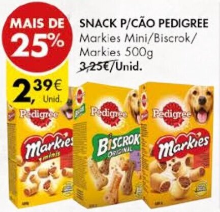Pingo Doce Snack P/Cão Pedigree 500g promoção