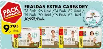 Pingo Doce Fraldas Extra Care & Dry T3 96 Unid/ T4 82 Unid/ T5 70 Unid/ T6 62 Unid promoção