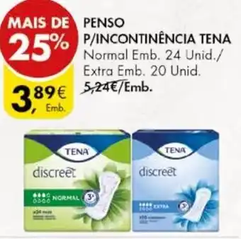 Penso P/ Incontinência Tena 24 Unid/ 20 Unid
