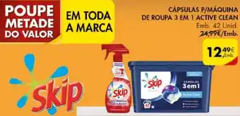Pingo Doce Cápsulas P/ Máquina de Roupa 3 em 1 Active Clean 42 Unid promoção