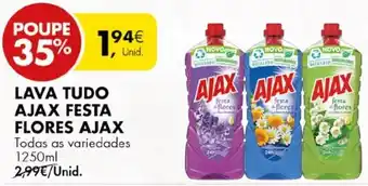 Pingo Doce Lava Tudo Ajax Festa Flores Ajax 1250ml promoção