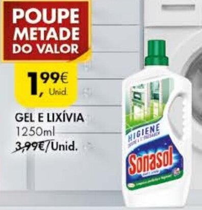 Pingo Doce Gel e Lixívia 1250ml promoção