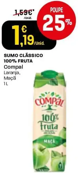Intermarché Sumo Clãssico 100% Fruta Compal 1L promoção
