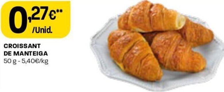 Intermarché Croissant de Manteiga 50g promoção