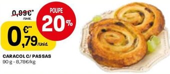 Intermarché Caracol C/ Passas 90g promoção