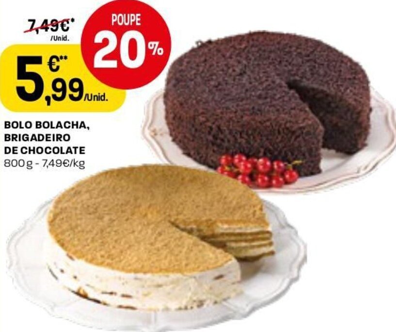 Intermarché Bolo Bolacha, Brigadeira de Chocolate 800g promoção