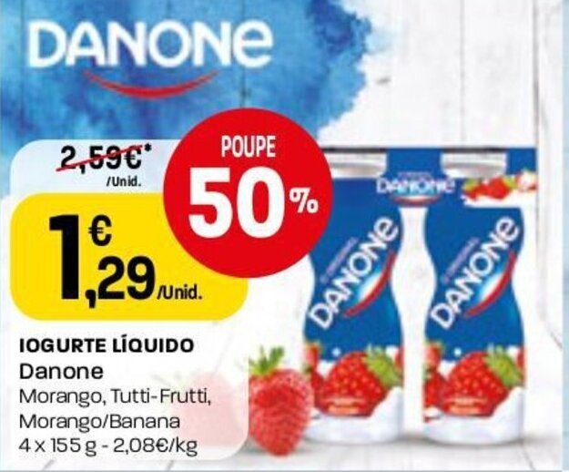 Intermarché Iogurte Líquido Danone 4 x 155g promoção