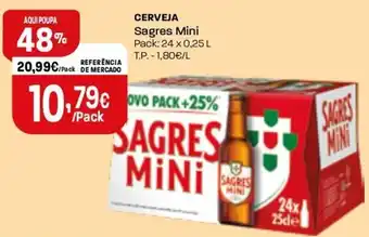 Intermarché Cerveja Sagres Mini Pack 24 x 0,25L promoção