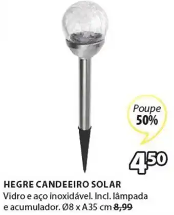 JYSK Hegre Candeeiro Solar ø8 x 35cm promoção