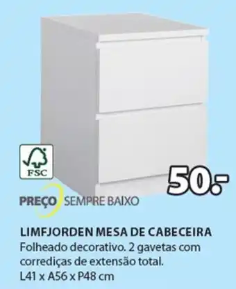 JYSK Limfjorden Mesa de Cabeceira 41 x 56 x 48cm promoção