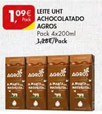 Pingo Doce Leite UTH Achocolalatada Agros Pack 4x200ml promoção