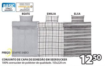 JYSK Conjunto de Capa de Edredão em Seersucker 155 x 220cm promoção