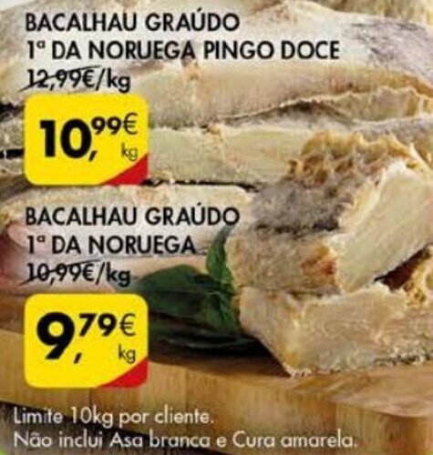 Pingo Doce Bacalhau Graúdo 1° da Noruega Pingo Doce promoção