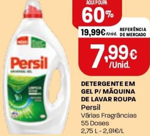 Intermarché Detergente em Gel p/Máquina de Lavar Roupa Persil 2,75L promoção