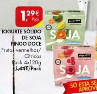 Pingo Doce Iogurte Sólido de Soja Pingo Doce Pack 4x120g promoção