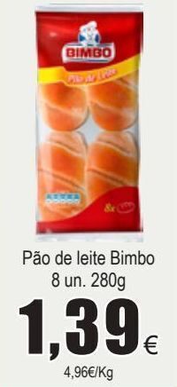 Froiz Pão de leite bimbo promoção