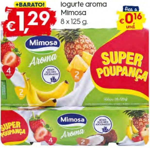 Bolama Iogurte Aroma Mimosa 8 x 125g promoção