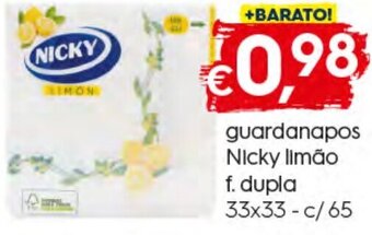 Bolama Guardanapos Nicky Limão F. Dupla 33x33cm c/65 promoção