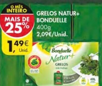Pingo Doce Grelos Natur+ Bonduelle 400g promoção