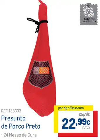 Makro Presunto de Porco Preto promoção