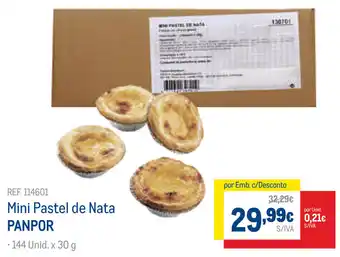 Makro Mini Pastel de Nata Panpor 144 Unid x 30g promoção