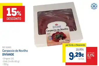 Makro Carpaccio de Novilho Diviande 720g promoção