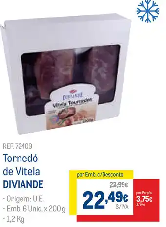 Tornedó de Vitela Diviande 6 Unid x 200g