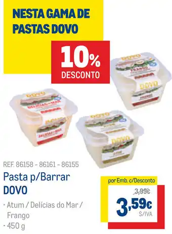 Makro Pasta p/Barrar Dovo 450g promoção