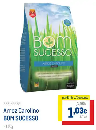 Makro Arroz Carolino Bom Sucesso 1kg promoção