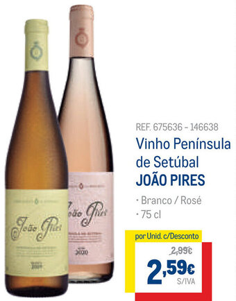 Makro Vinho Península de Setúbal João Pires 75cl promoção