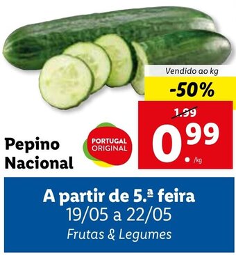 Lidl Pepino Nacional promoção