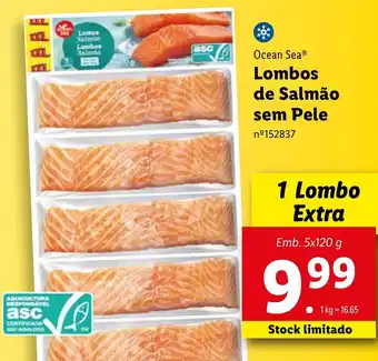 Lidl Ocean Sea Lombos de Salmão sem Pele 54x120g promoção