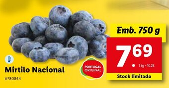 Lidl Mirtilo Nacional 750g promoção