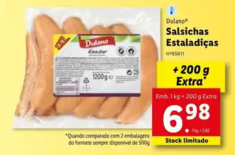 Lidl Dulano Salsichas Estaladiças 1kg +200g promoção