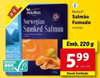 Lidl Nautica Salmão Fumado XXL 220g promoção