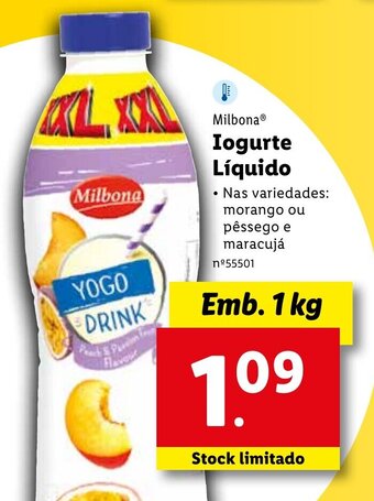 Lidl Milbona Iogurte Líquido 1kg promoção