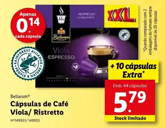 Bellarom Cápsulas de Café Viola / Ristretto 44 cápsulas +10 cápsulas