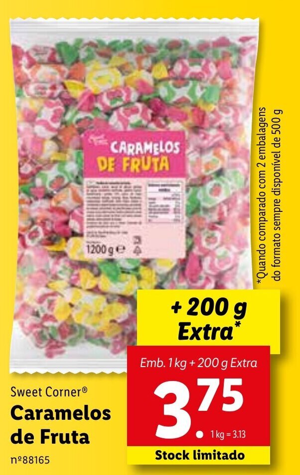 Promoção Sweet Corner Caramelos de Fruta 1kg +200g em Lidl