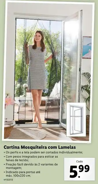 Lidl Cortina Mosquiteira com Lamelas 100x220cm promoção
