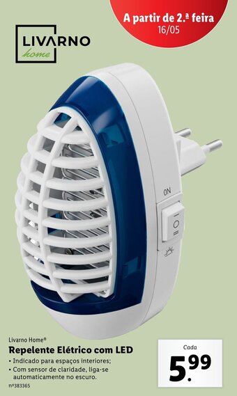 Lidl Livarno Home Repelente Elétrico com LED promoção