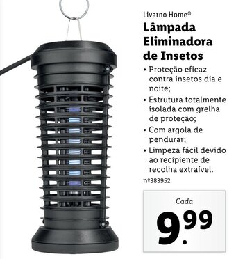 Lidl Livarno Home Lâmpada Eliminadora de Insetos promoção