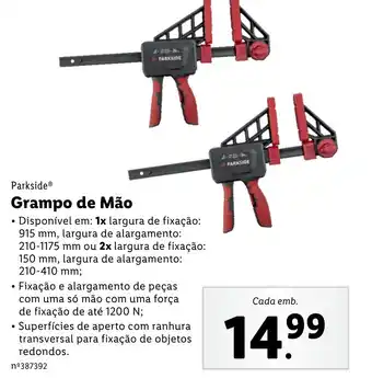 Lidl Parkside Grampo de Mão promoção