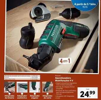 Lidl Parkside Aparafusadora Multifunções 4v promoção
