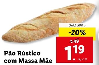 Lidl Pão Rústico com Massa Mãe 500g promoção