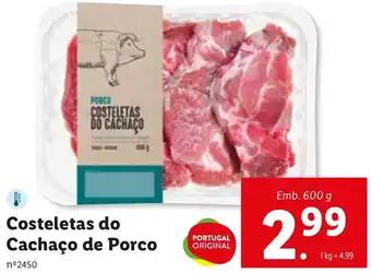 Lidl Costeletas do Cachaço de Porco 600g promoção