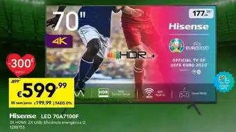 Radio Popular Hisense LED 70A7100F promoção