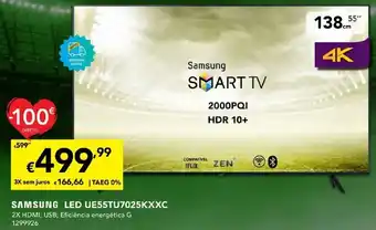 Radio Popular Samsung LED UE55YU7025KXXC promoção